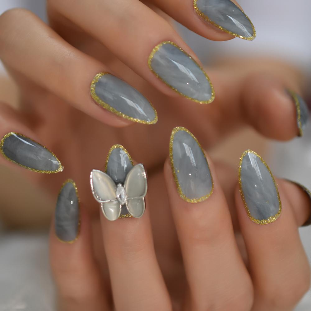 Marble Butterfly Nail