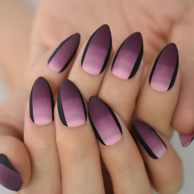 Long Red Nude Stiletto Nails