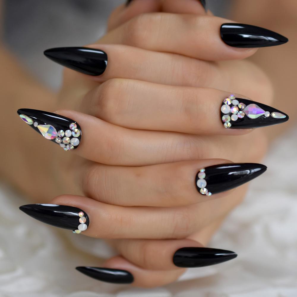 Gloosy Crystal Stiletto Nails