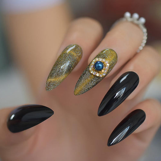 Black 3d Elegant Fake Nail