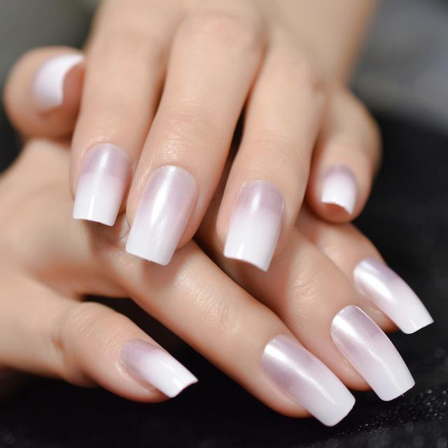 Square Gradient French Nail Tips
