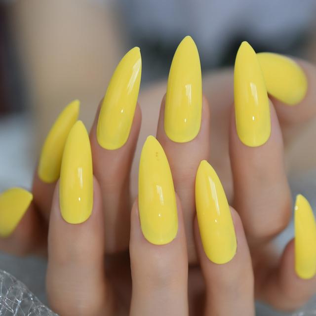 Extra Long Yellow Nail Tips