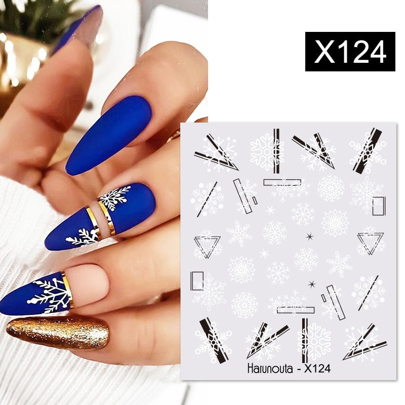 Harunouta  1Pc Spring Water Nail Decal And Sticker Flower Leaf Tree Green Simple Summer Slider For Manicuring Nail Art Watermark