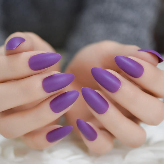Grape Purple Medium Stiletto Nails