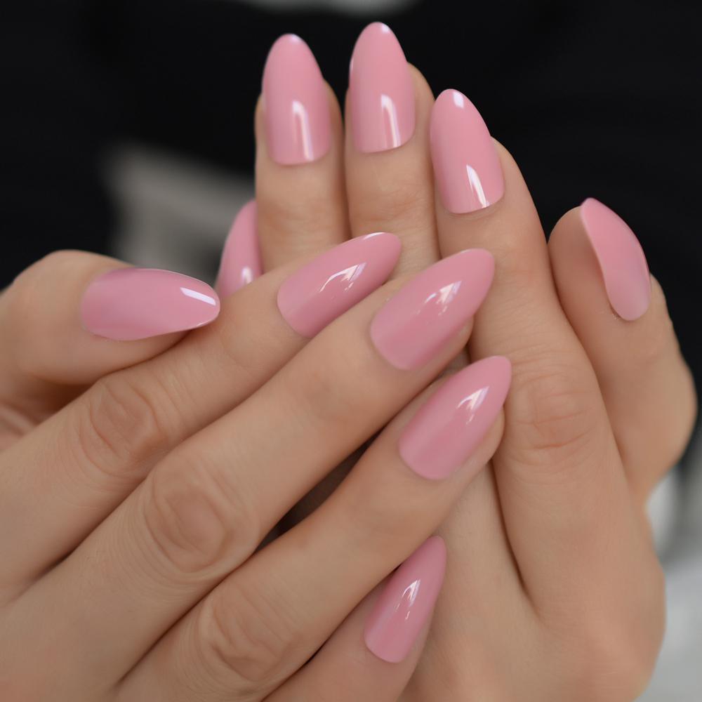 Light Pink Almond Fake Nail