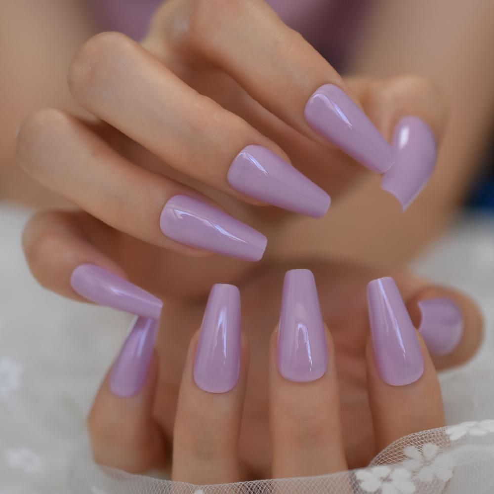 Light Purple Tapered Fake Nails