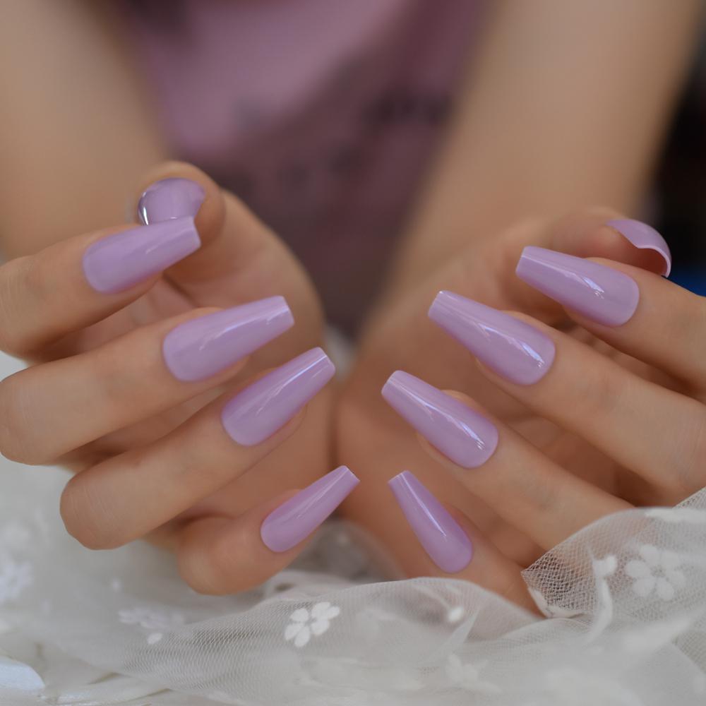 Light Purple Tapered Fake Nails