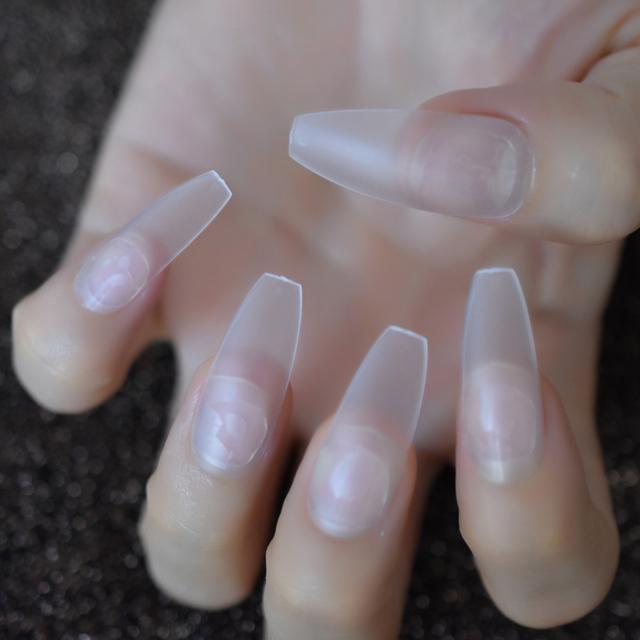 Long Ballerina Nails With Glue