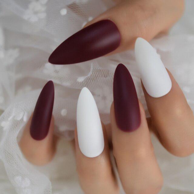 Marble Coffin Nail Tips