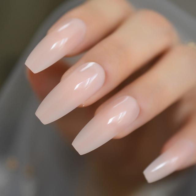 Tapered Peach Pink Nails