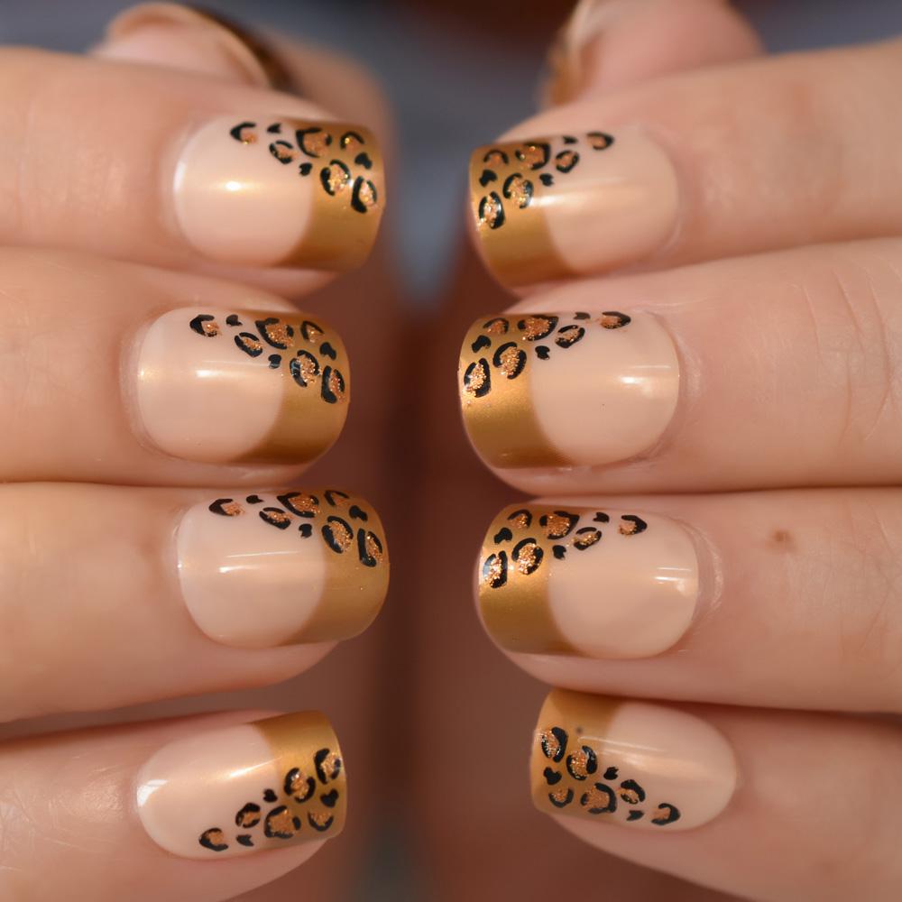 Leopard Nude Squoval Nail