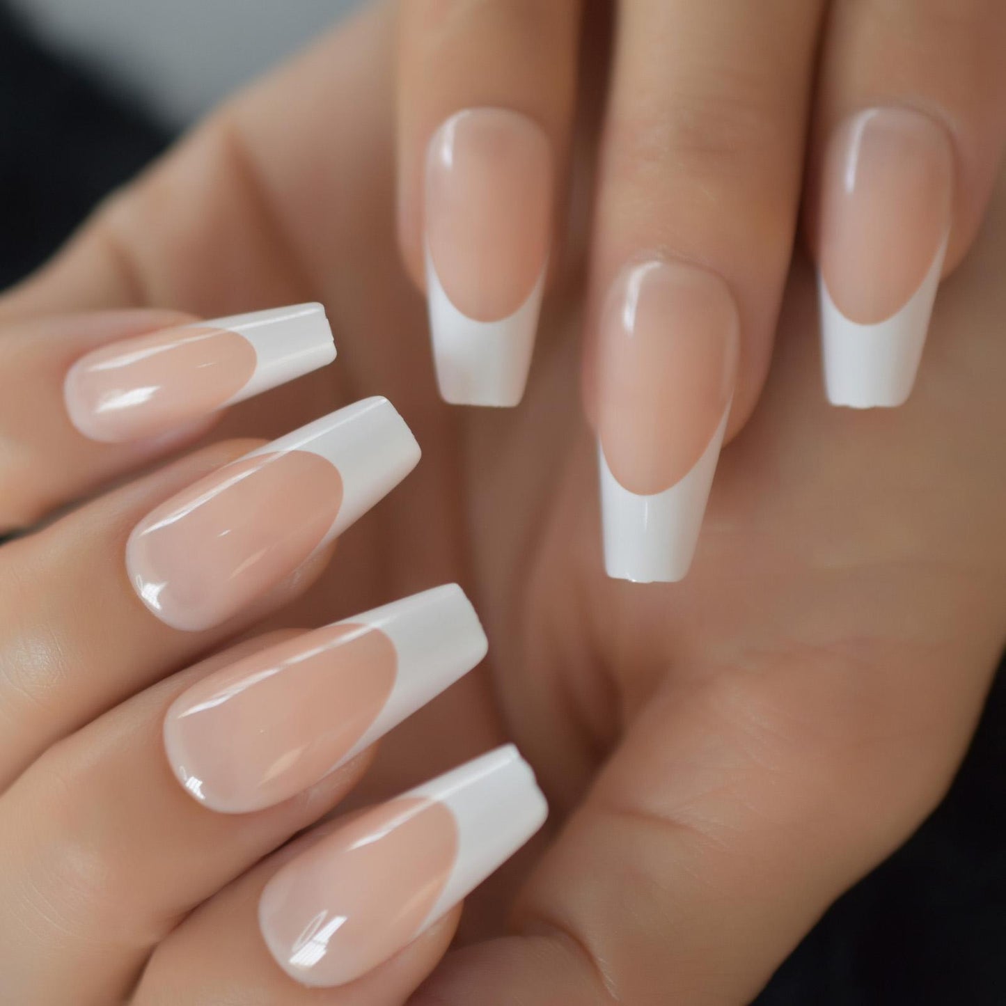 Nude Pink Coffin Fake Nails