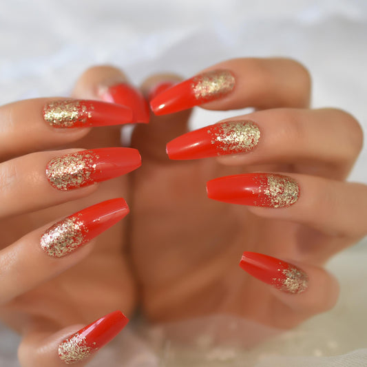 Red Color Artificial Nail Tips